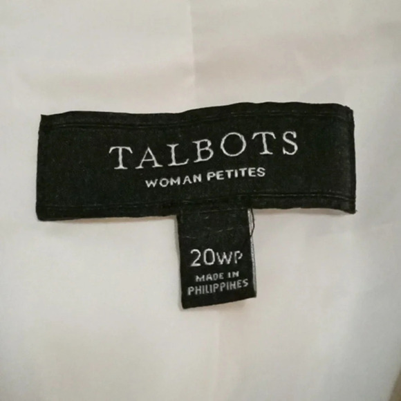 Talbot's Cream Wool Blend Ruffle Pocket Button Front Blazer Size 20 Petite NWOT - Picture 6 of 7